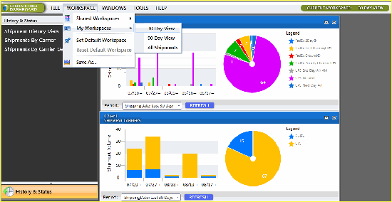 Shipping Software Dashboard Workspace