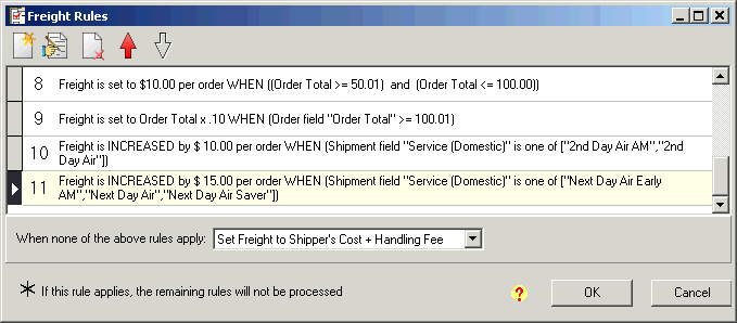 Use ShipGear freight rules to define shipping based on order total or service