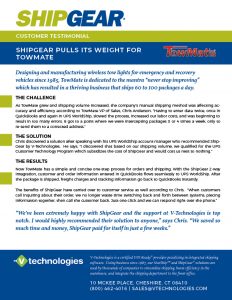 ShipGear Customer Testimonial Towmate